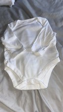 Plain White Long Sleeve Baby Girl Baby Boy Vests 0-3 Months. Mothercare
