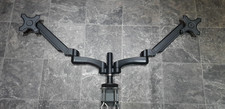 GSA12D Gas Powered Dual Monitor Arm Stand Vesa Bracket Desk Clamp 15''- 27'' 