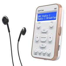 DAB+ FM Portable Pocket Radio Earphones Rechargeable - AZATOM A2 White(R)