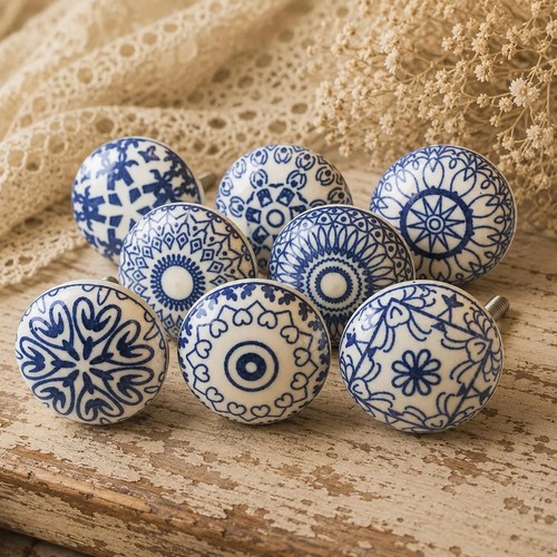 Blue and white knobs - , mandala