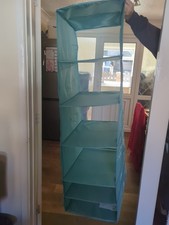 Ikea 6 Shelf Polyester Wardrobe Hanging Storage Large Turquoise X 3