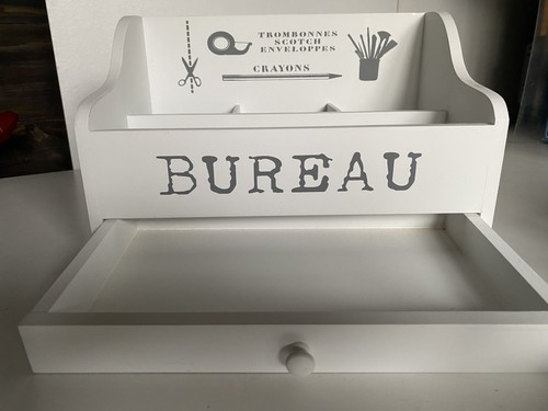White wooden desk organiser - , in