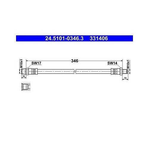 5101 0346 ate brake - ate, hose