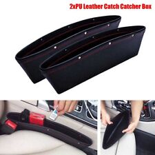 2x PU Leather Catch Catcher Box Caddy Car Seat Slit Pocket Storage Organizer