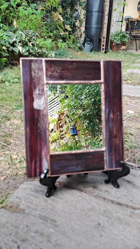 Stained glass mirror red - -,
