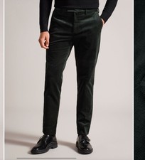 TED BAKER Cord Trousers Mens Waist 32" Durhamt Green Corduroy Slim Fit NEW