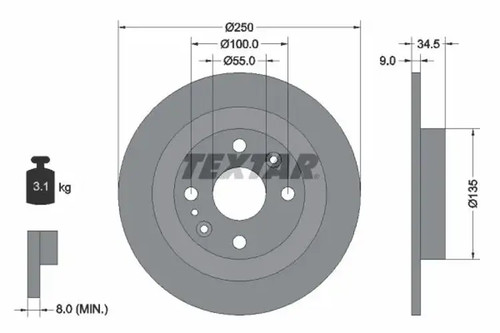 Brake disc solid - 2x, 92061700