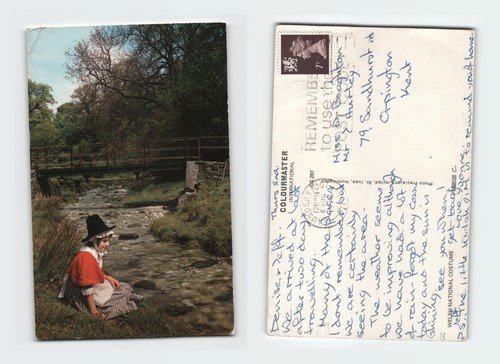 Vintage postcard wales girl - postcard, in