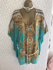 Batwing Style French Top Medium Jade Green & Gold Pearl Beaded Belt Beautiful