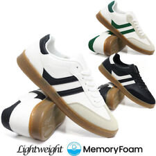 MENS MEMORY FOAM TRAINERS SAMBA CASUAL WALKING RUNNING JOGGING SPORTS GYM SHOES
