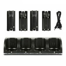 4X Rechargeable Battery with Charger Station for Nintendo Wii Controller Remote