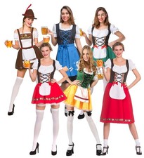 Womens Ladies Oktoberfest Bavarian Beer Girl Fancy Dress Costume Outfit German
