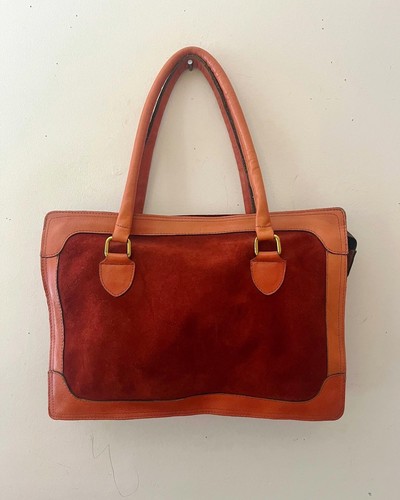 Vintage 60s rust suede mixed - vintage,