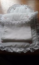  Quilt Pillow Sheet and Mattress for Silver Cross Roamer/Surf Dolls Pram White