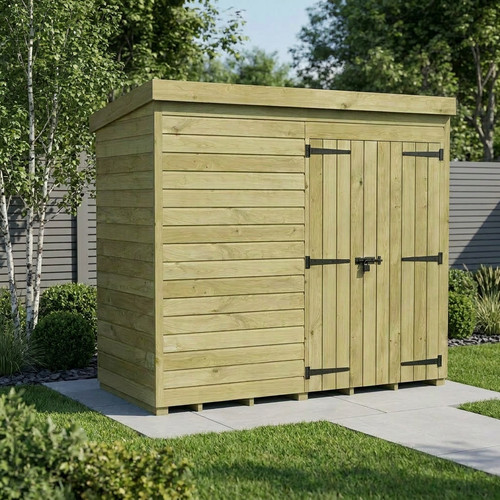 Pent shed double door - x,