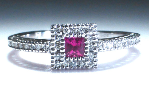 18ct gold ring ruby - ring, diamond