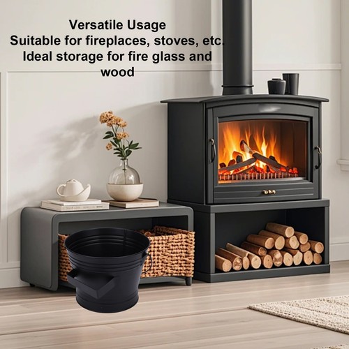 Metal fireplace bucket with - metal,