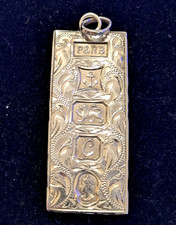 Jubilee1977 P&R Bushell Birm' solid sterling silver fancy ingot pendant 30.5 gms