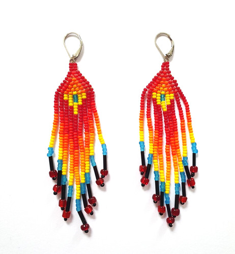 Peruvian long bead chandelier - bead,