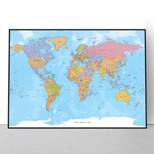 WORLD MAP POSTER A5 A4 A3 A2