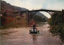 Postcard::Last Coracle Maker In England, on the River Severn At Ironbridge