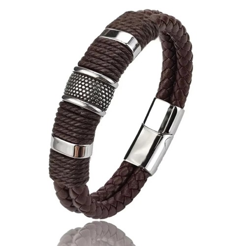 Vintage woven leather rope - vintage,