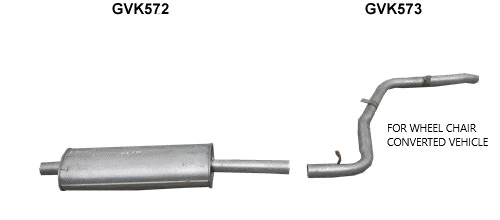 Exhaust silencer centre - centre, pipe