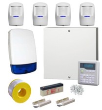 Wired Intruder Burglar Alarm System PRO Kit LCD Keypad Pyronix MEQ Blue PIRs