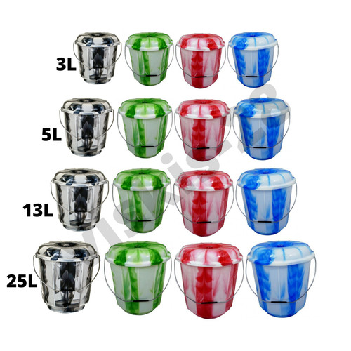 Tiedye bucket with lid - with,