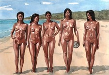 Original A3 Nude Watercolor