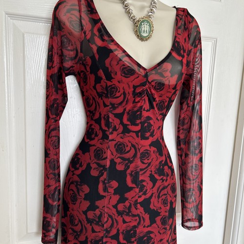 Topshop gothic red rose maxi - topshop,