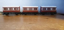Excellent condition Hornby CR Caledonian Maroon white 4 Wheel coaches x3