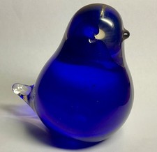 JOHN DITCHFIELD GLASFORM BLUE BIRD PAPERWEIGHT signed