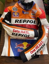 Honda Repsol Motorbike Original Cowhide Leather Jacket With CE Armour Protection