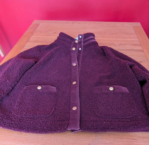 Joules burgundy fleur fleece - burgundy,