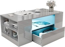 Led Coffee Table with 2 Drawer