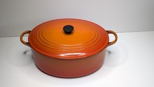 Le Creuset G Size Oval Cast Iron 31cm at widest Volcanic Orange Casserole Pot