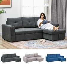 L-Shaped Sofa Bed with Storage Sleeper Bed for Living Room Home Office