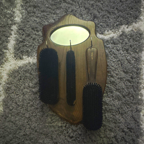 Vintage wooden brush - wooden, set
