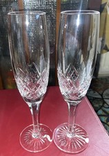 2 quality vintage Lead Crystal Vintage Champagne Flutes 