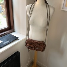 Alexander Wang Brenda Handbag Cross Body Bag Small Brown Leather Chain Strap
