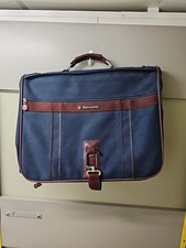 Samsonite Suit Carrier - Canvas And Leather 22" x 19" Closed VGC