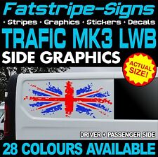 to fit RENAULT TRAFIC MK3 LWB UNION JACK FLAG UK GRAPHICS STICKERS CAMPER VAN