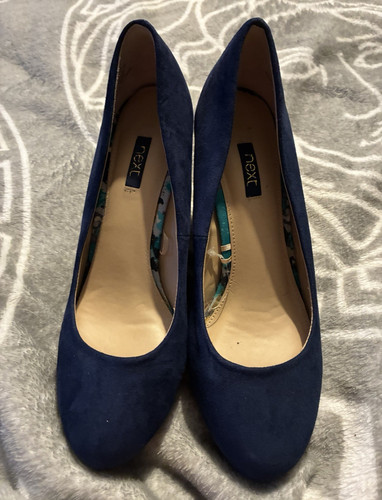 Next blue suede court shoes - suede,
