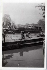 1945 Photo of Canal Barges and