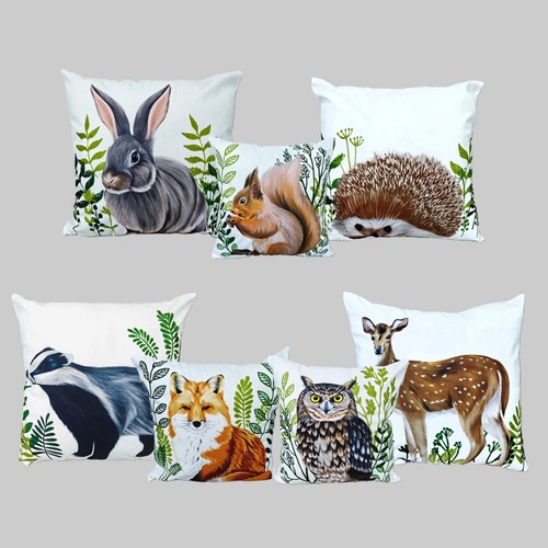Woodland animal cushion cover - woodland,