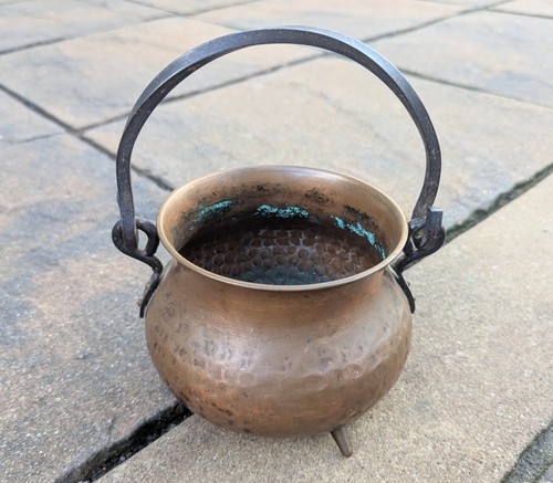Vintage hammered copper footed - vintage,