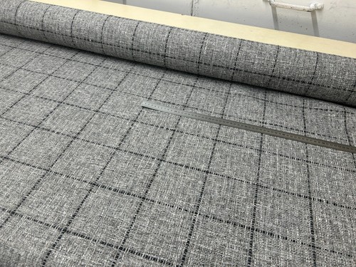 Grey check chunky - weave, fabric