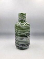 Ikea Iina Vuorivirta Large Almhult  Glass Swirl Vase Green White 27 cm