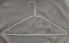 SILVER METAL WIRE COAT HANGERS  x 10 - 40cm -  Clothes, Suit, With Trouser Bar